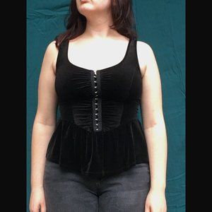 Black velvet corset top by Kinna